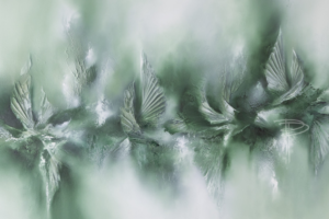 Art abstrait vert blanc